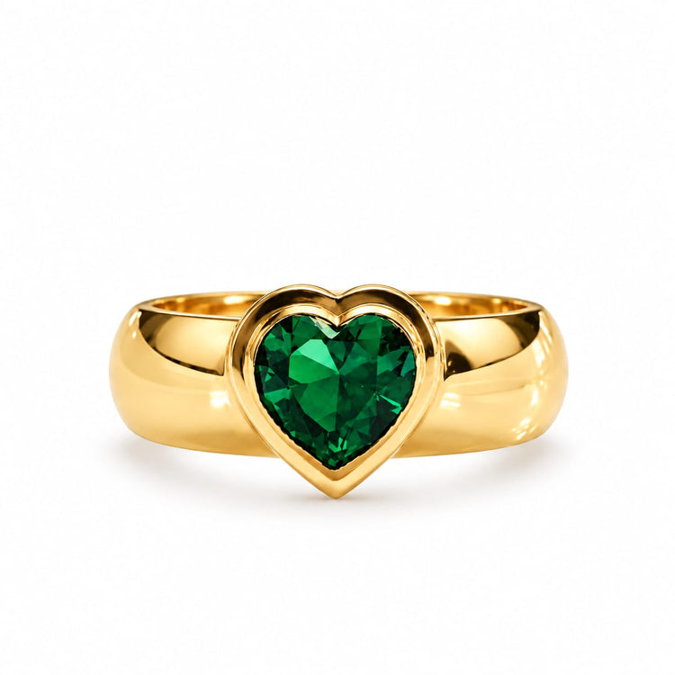 Anillo Corazón Verde