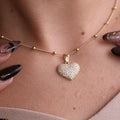 Dije en con Moisanitas corazon escarchado