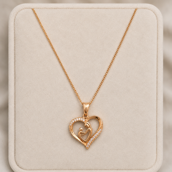 Dije Mamá feliz con moissanitas en oro 18k – Jade18k