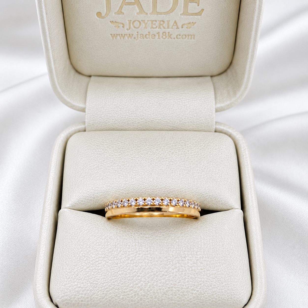 Aro de boda Brillo Naranja coon moissanite