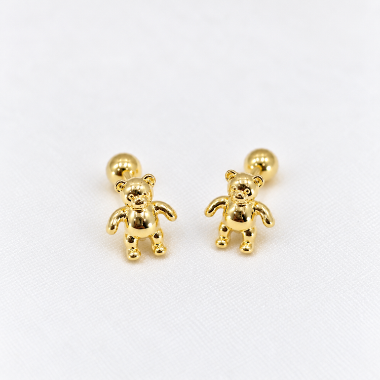 Aretes de Osito en Oro 18k