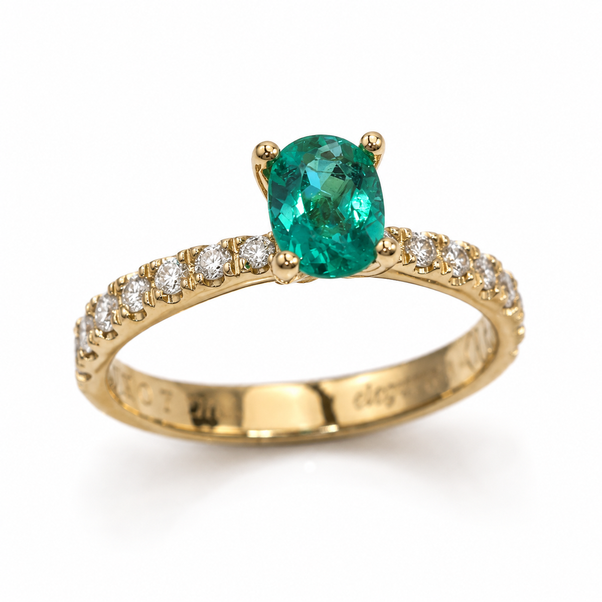 Anillo Con Piedra Natural Esmeralda Verde Aurora