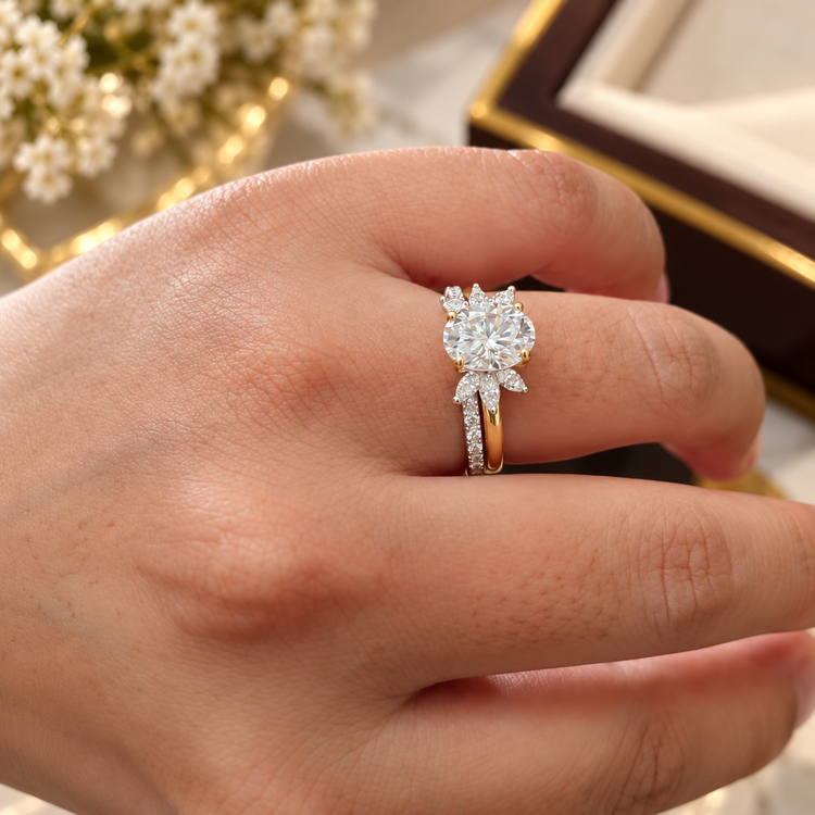 Anillo de compromiso en Oro 18k y plata