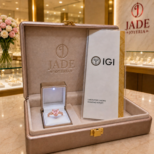 Anillo en Oro Rosa 18k Pink Love Diamante de Laboratorio – Jade18k (vista 2)