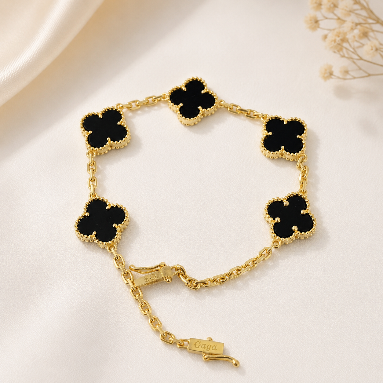 Pulsera En Oro 18k Trebol