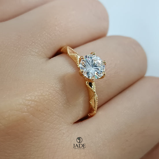 Anillo de compromiso luz en oro 18k – Jade18k (vista 3)