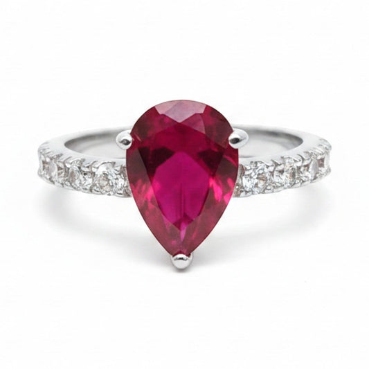 Anillo de plata fucsia – Jade18k