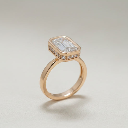 Anillo de Compromiso con Diamante de Laboratorio Fátima en oro rosado 18k – Jade18k (vista 2)