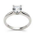 Jade18k solitaire engagement ring in 18k white gold with a round brilliant cut diamond.