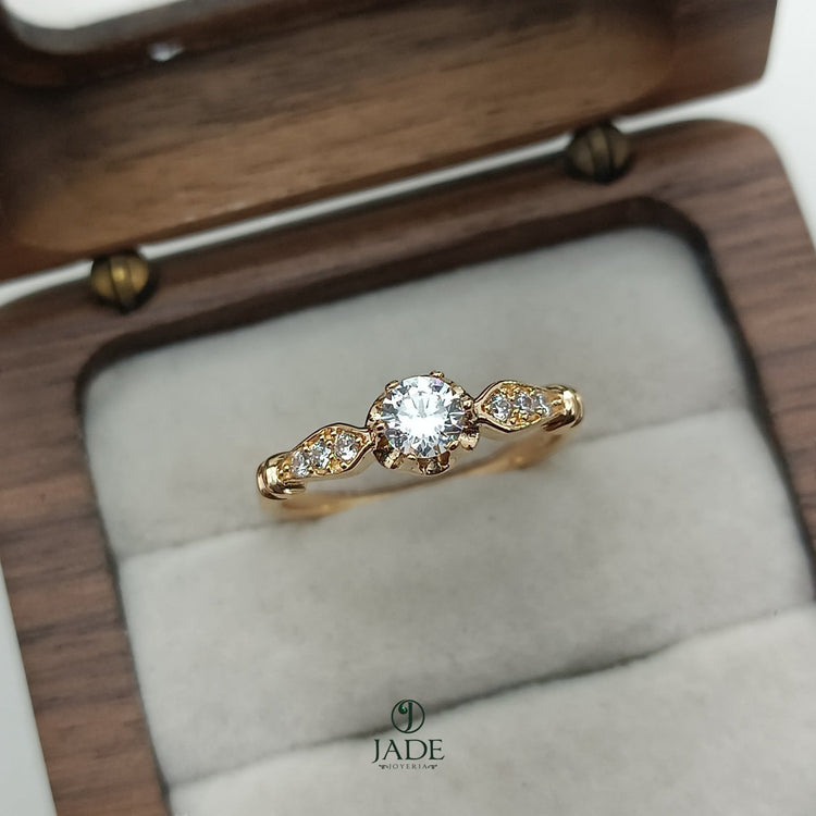 Anillo de compromiso eveli en oro 18k – Jade18k (vista 2)