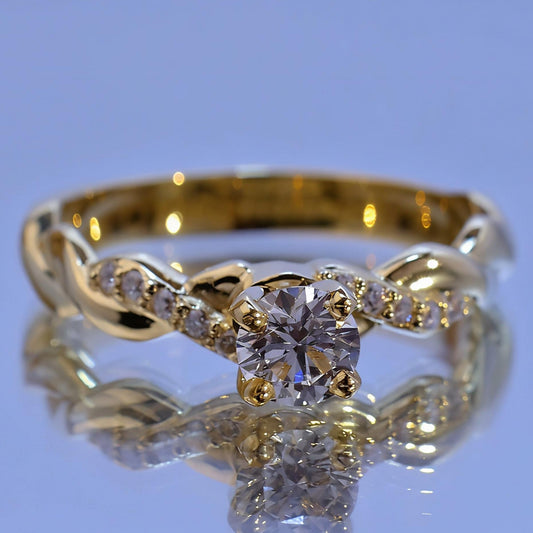 Anillo de compromiso con Diamante de Laboratorio Un Solo Sí en oro 18k – Jade18k (vista 2)