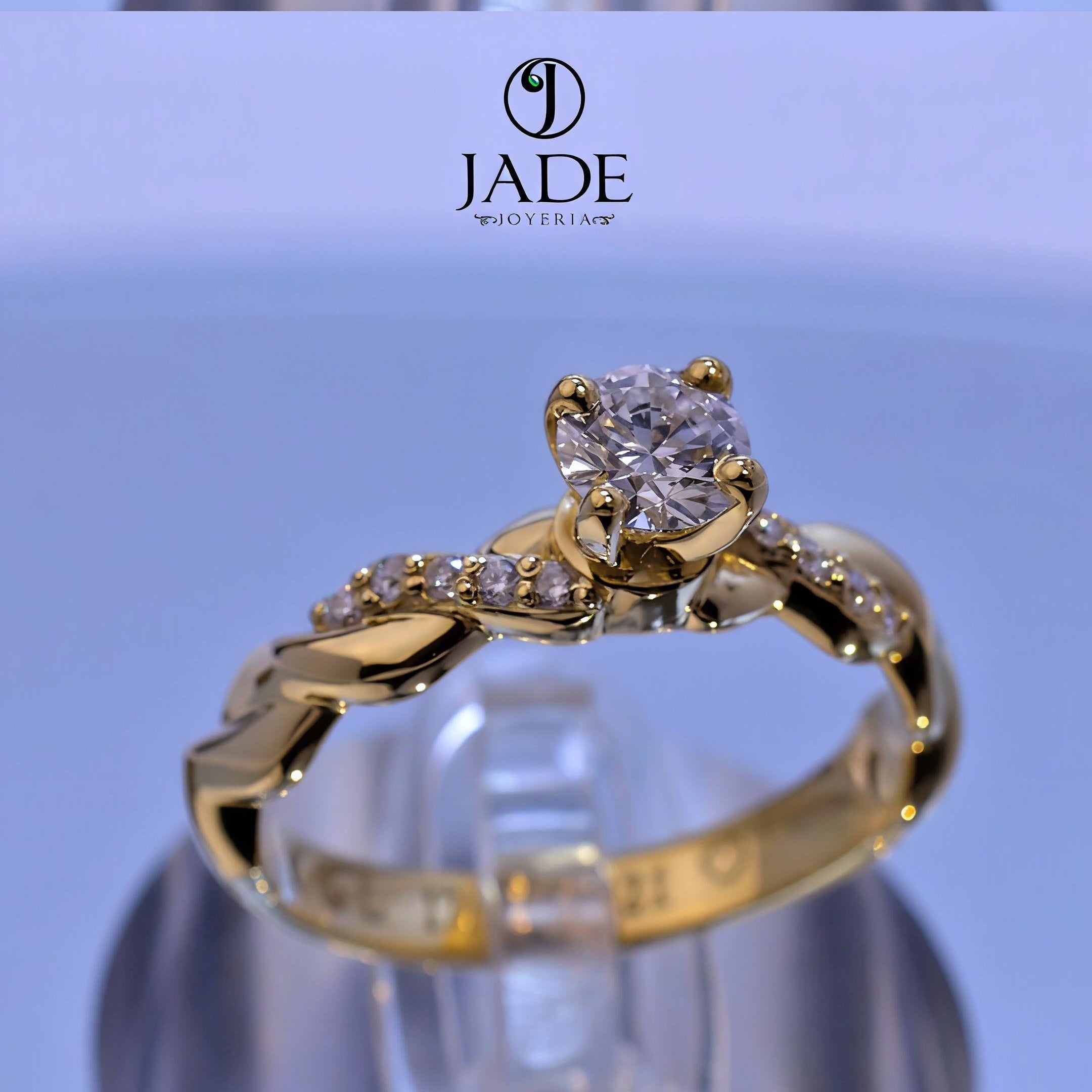 Anillo de compromiso con Diamante de Laboratorio Un Solo Sí