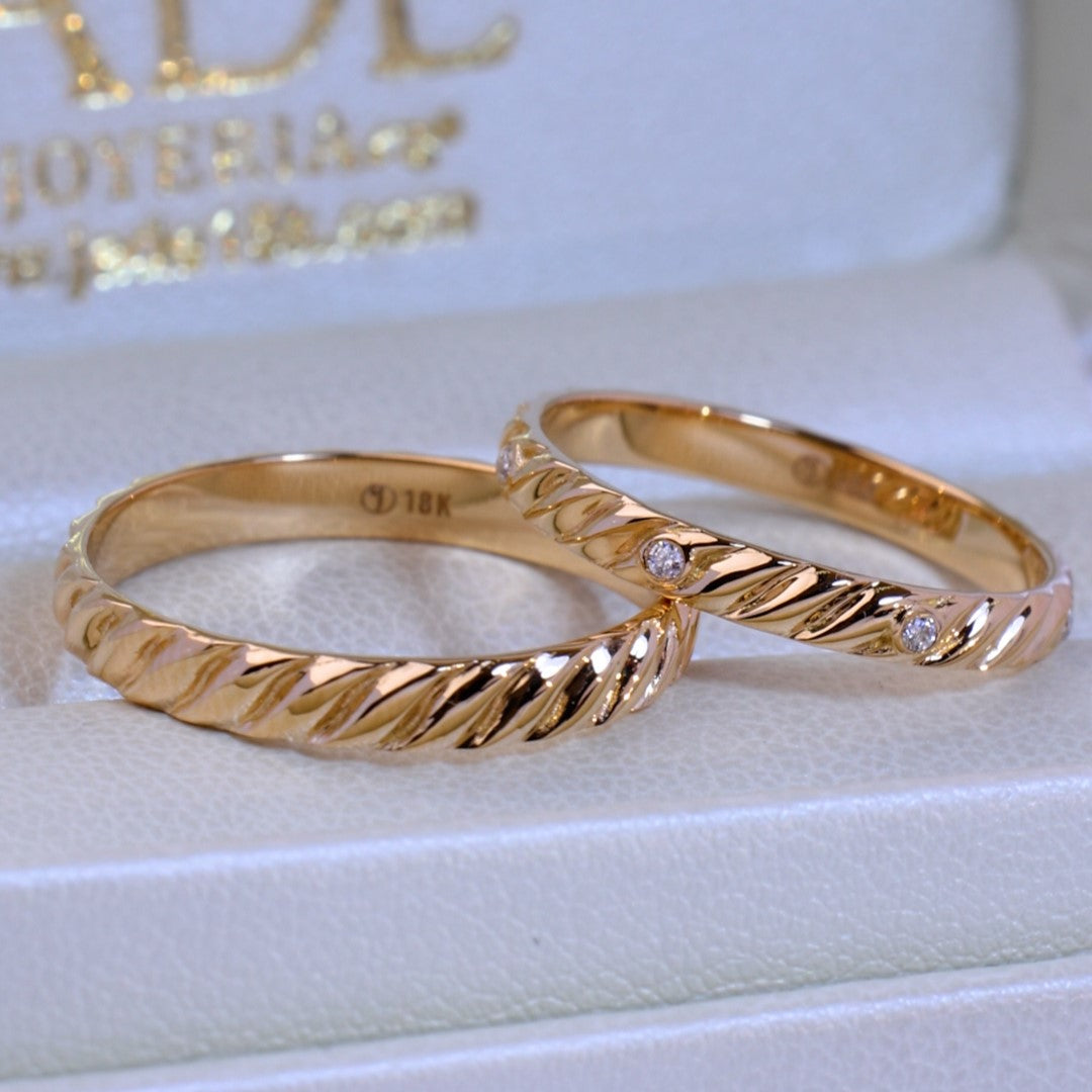 Aros de boda 18k Lazos de amor con brillo