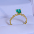 Anillo Con Piedra Natural Esmeralda Verde Aurora