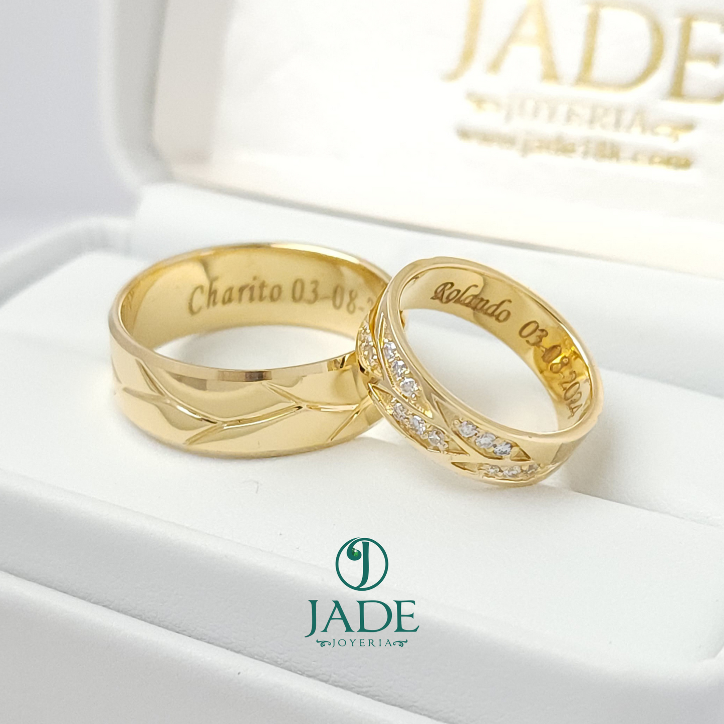 Aros de matrimonio Ariel en oro 18k