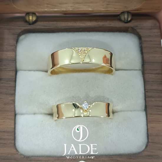 Aros de matrimonio Mau en oro 18k – Jade18k (vista 3)