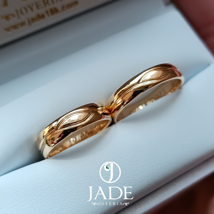 Aros de matrimonio Orus en oro 18k – Jade18k (vista 4)