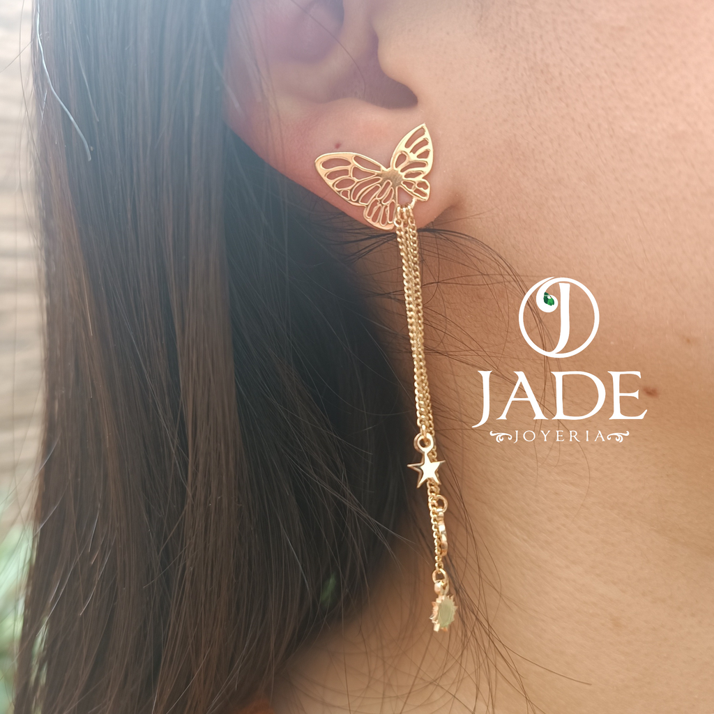 Aretes largos de Mariposa