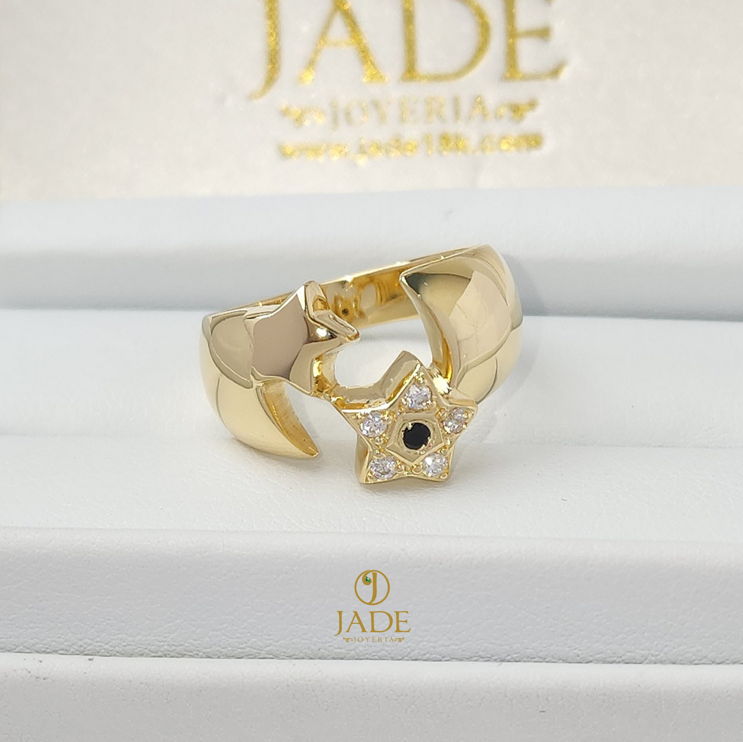 Anillo doble estrella en oro 18k