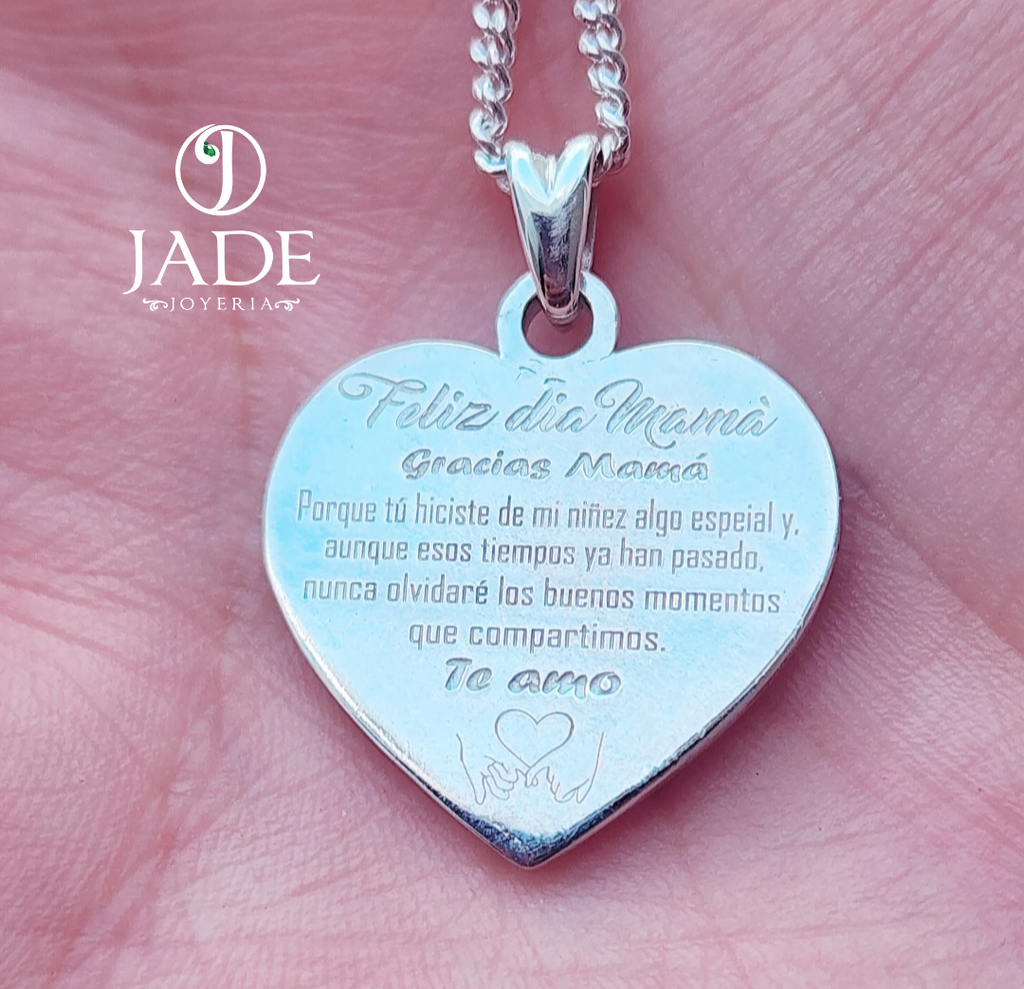 Collar con grabado a lasér personalizado en plata ley