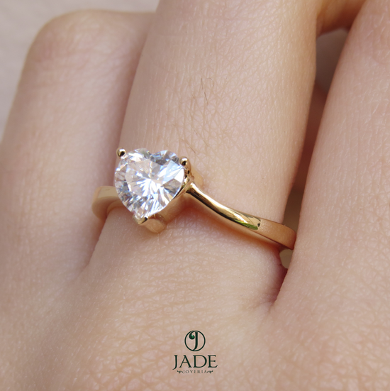 Anillo de Promesa Mi Corazón en tus Manos en oro 18k – Jade18k (vista 3)