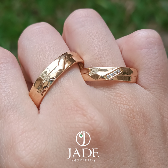 Aros de matrimonio Eros en oro 18k – Jade18k (vista 3)