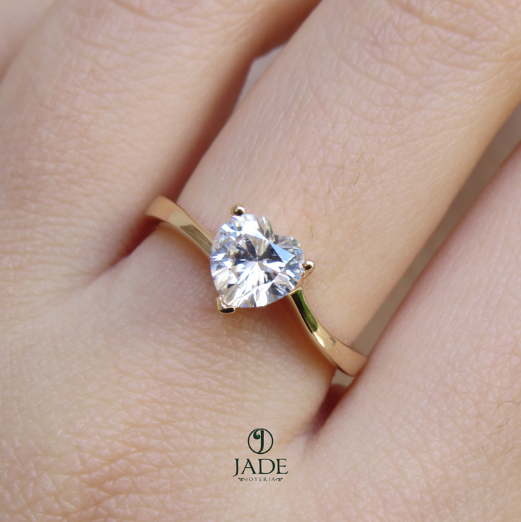 Anillo de Promesa Mi Corazón en tus Manos en oro 18k – Jade18k (vista 2)
