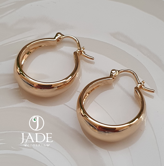 Argollas canoa pieza completa en oro 18k – Jade18k (vista 2)