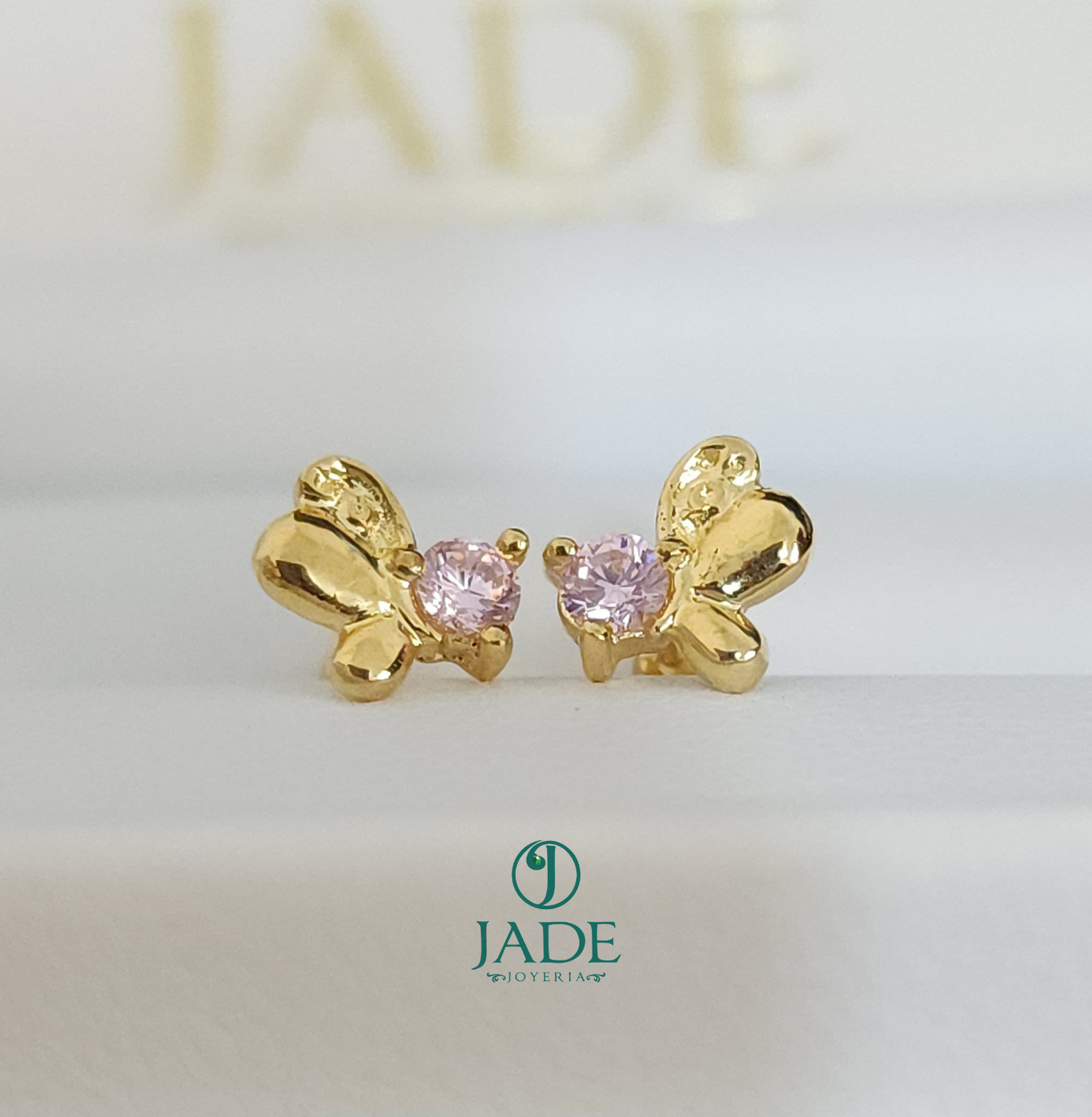 Aretes abridores de mariposa en oro 18k