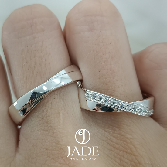 Aros Lex de matrimonio en plata ley – Jade18k (vista 2)