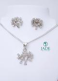 Juego de aretes y collar arbol de vida en plata ley