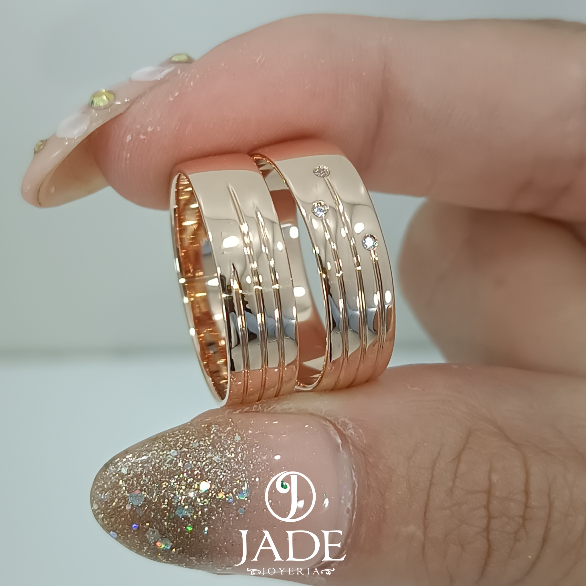 Aros de matrimonio 3 lineas de amor