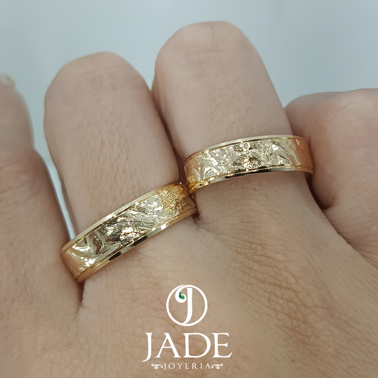 Aros de matrimonio Beau en oro 18k – Jade18k (vista 2)