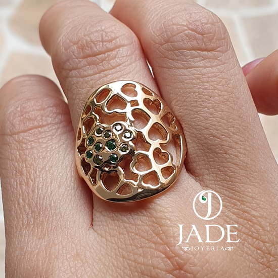 Anillo Rita corazón en oro 18k – Jade18k (vista 3)