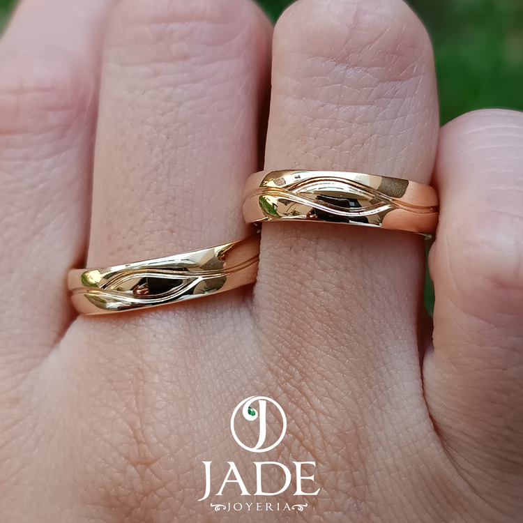 Aros de matrimonio Orus en oro 18k – Jade18k (vista 3)