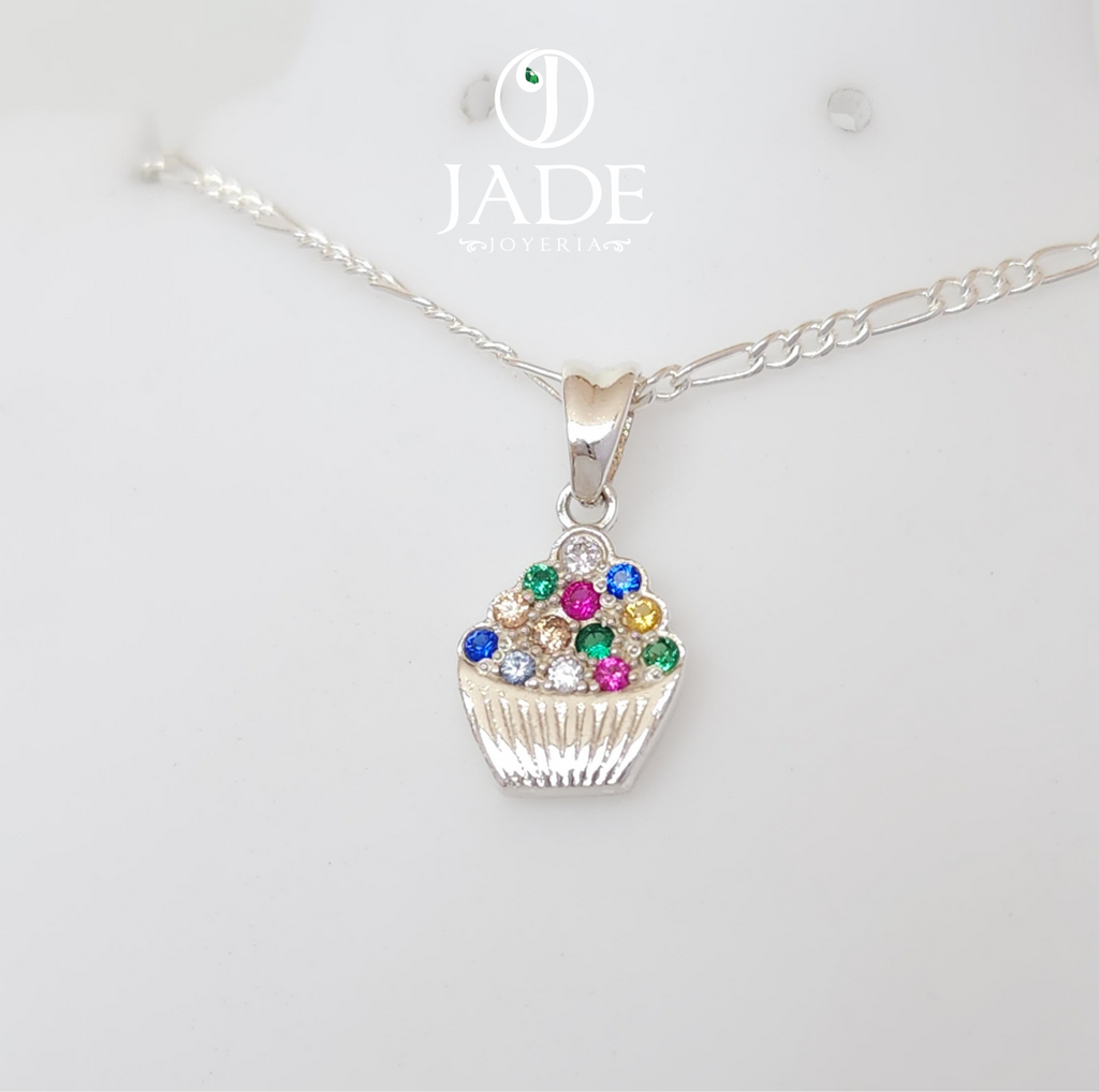 Dije de Cupcake en plata ley