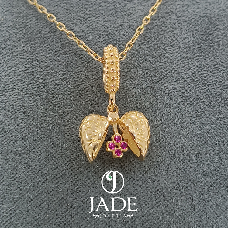 Dije de Corazón abierto en oro 18k – Jade18k