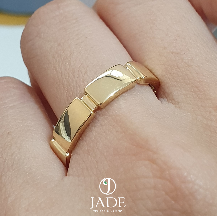 Anillo eslabones tipo cartier en oro 18k – Jade18k (vista 2)