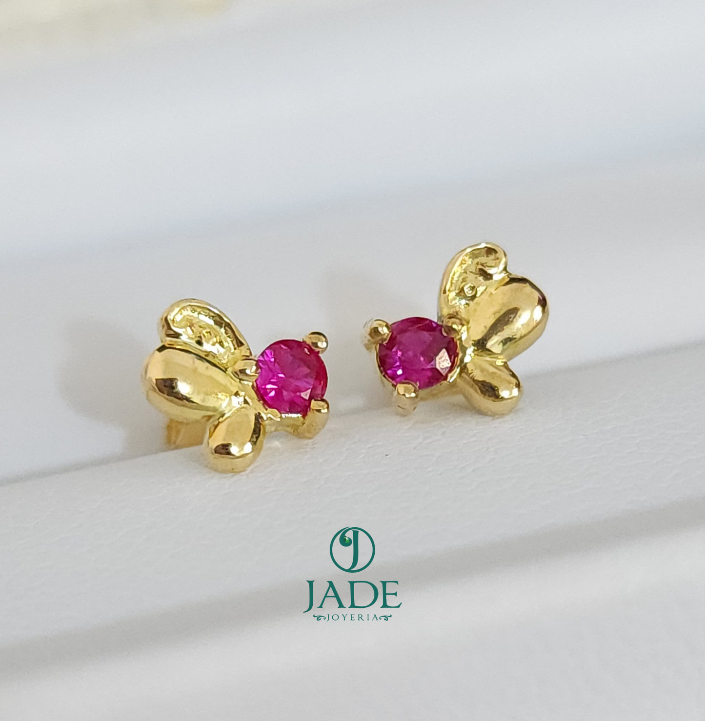 Aretes abridores de mariposa en oro 18k