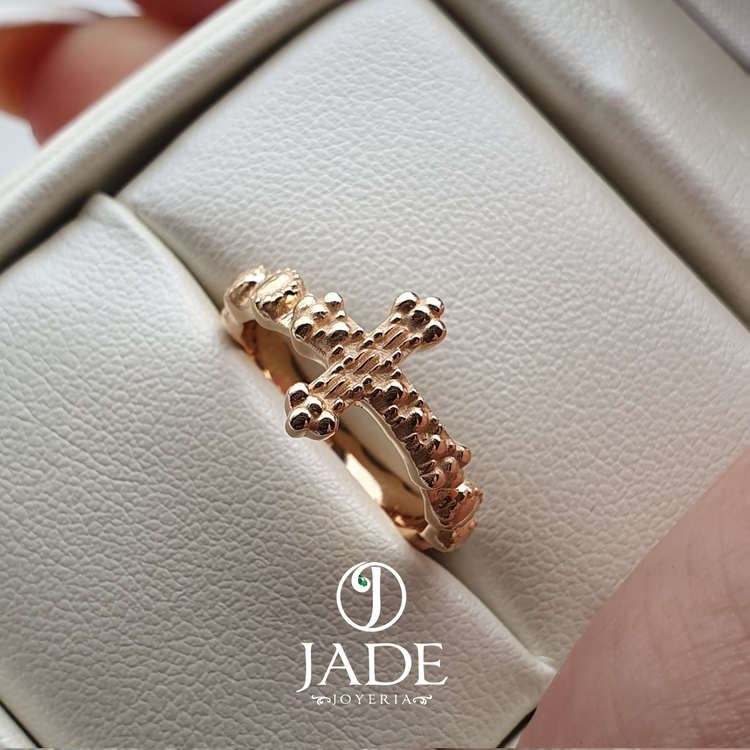Anillo Denario personalizado en oro 18k – Jade18k (vista 2)