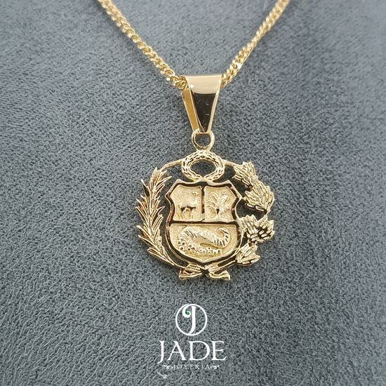 Dije del escudo nacional del Perú en oro 18k – Jade18k (vista 2)