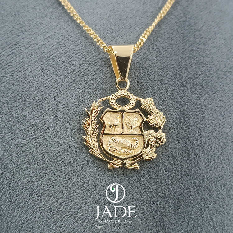 Dije del escudo nacional del Perú en oro 18k – Jade18k (vista 2)