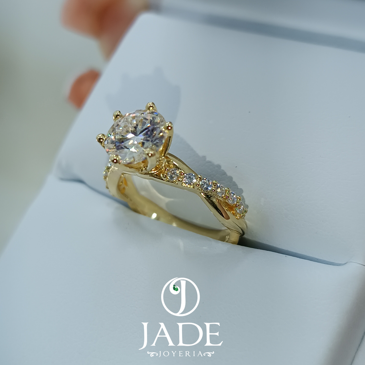 Anillo de compromiso Promise en oro 18k – Jade18k (vista 2)