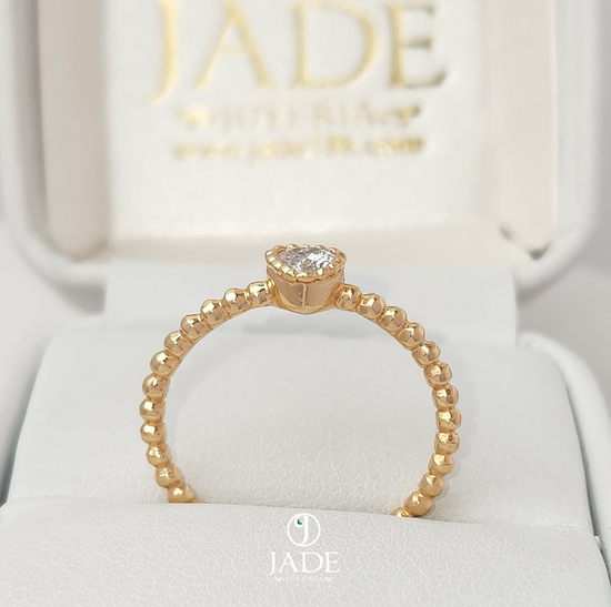 Anillo Corazón Princess en oro 18k – Jade18k (vista 2)