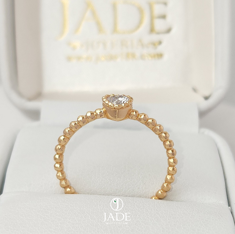 Anillo Corazón Princess en oro 18k – Jade18k (vista 2)