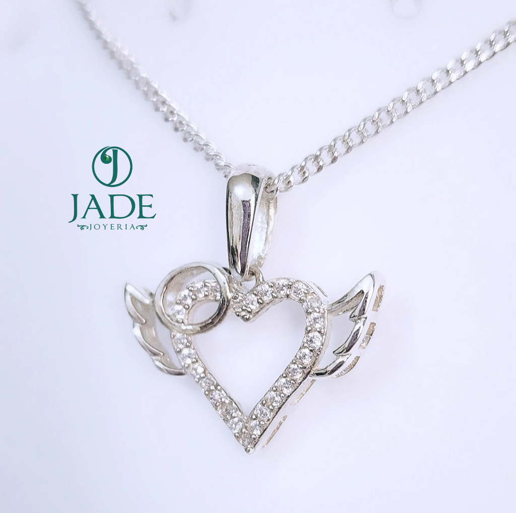 Dije Angel de Corazón en plata ley