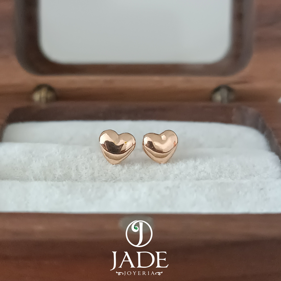 Aretes de Corazón para Bebé Oro 18k – Jade18k (vista 2)