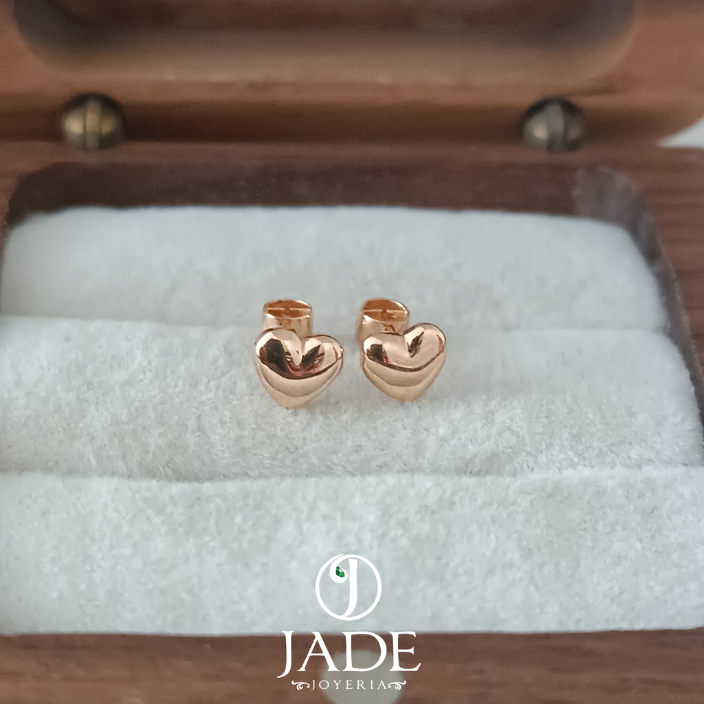 Aretes de Corazón para Bebé Oro de 18k