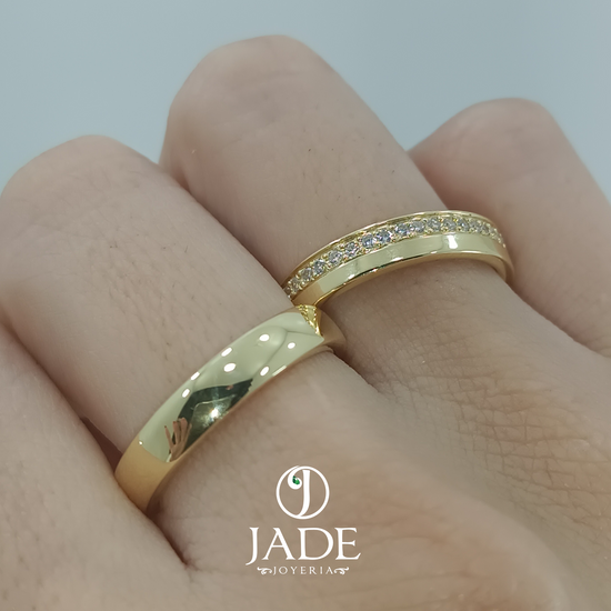 Aros de matrimonio Fer en oro 18k – Jade18k (vista 4)