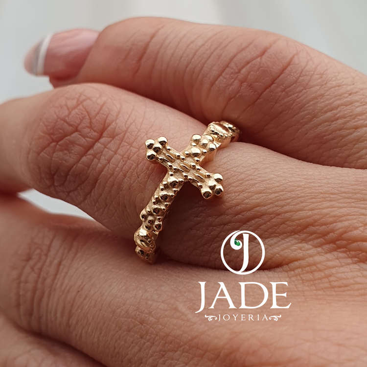 Anillo Denario personalizado en oro 18k – Jade18k (vista 3)